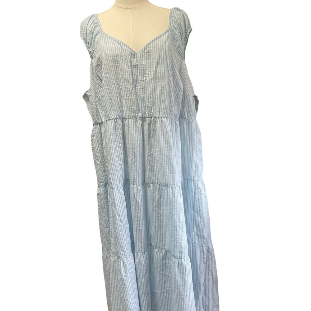 Blue/White Striped Maxi Dress